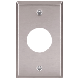 Täckplatta 1-gang enkeluttag 15A Ø35,7mm hål 114*70mm rostfritt stål
