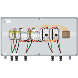 PV combiner box 1000VDC 25A 2+1 string 2*T1/2 firem.sw.connector IP66