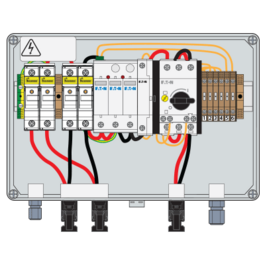 PV combiner box 1000VDC 25A 2 string T1/2 firem.sw.connector IP66