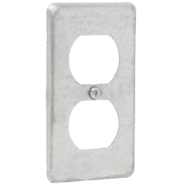 Cover plate 1-gang double receptacle 102*54mm galvanised steel