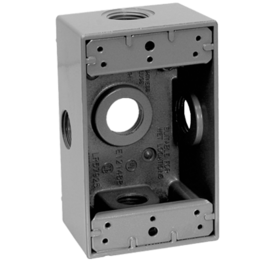 Weatherproof box 1-gang 116*73*51mm AL grey 5*0,5"NPT NEMA3R