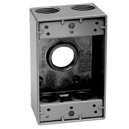 Weatherproof box 1-gang 116*73*51mm AL grey 5*0,75"NPT NEMA3R