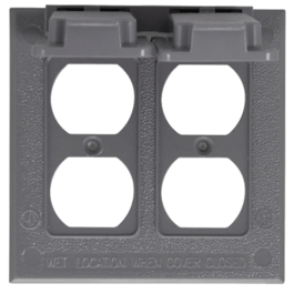Weatherpr.cover plate 2-gang double receptacle grey