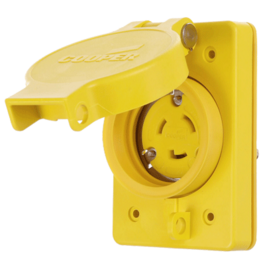 Receptacle locking 347/600V 30A 3p+N+E L23-30R yellow NEMA4X IP66 Receptacle locking 347/600V 30A 3p+N+E L23-30R yellow NEMA4X IP66