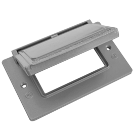 Weatherpr.cover plate 1-gang GFCI/surge prot.horisontal grey