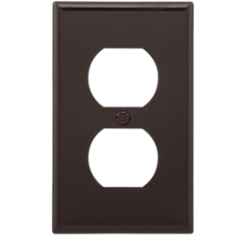 Cover plate 1-gang double receptacle 114*70mm plastic brown