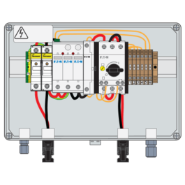 PV combiner box 1000VDC 25A 1 string T1/2 firem.sw.connector IP66