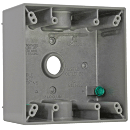 Weatherproof box 2-gang 116*117*52mm AL grey 3*0,5"NPT NEMA3R