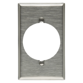 Cover plate 1-gang sing.recept.20-50A Ø54,7mm hole 114*70mm stainl.st.