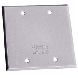 Weatherpr.cover plate 2-gang blank grey