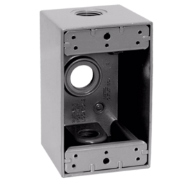 Weatherproof box 1-gang 116*73*67mm AL grey 3*0,5"NPT NEMA3R