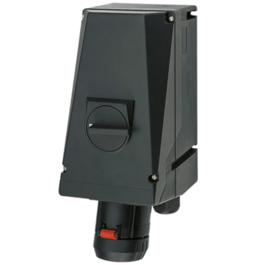 Enclosed socket 380-415V 63A 3p+E IP66 black Ex