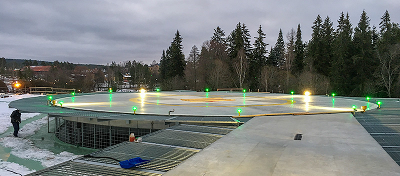 The helipad at Falun Hospital